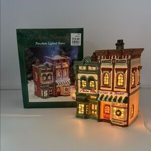 O’Wells Novelty Dickens Keepsake Light Up Barber Cobbler Building
